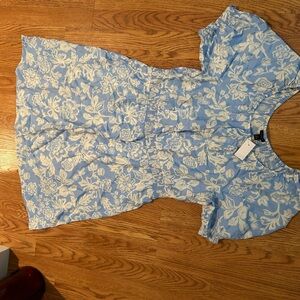 Ann Taylor Light blue and white dress Size XL